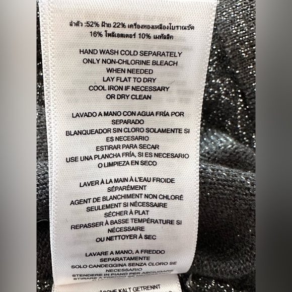 MICHAEL Michael Kors Metalic Black & Silver Cowl Neck Women’s Sweater Size XL - Picture 10 of 12